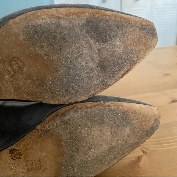 Donald Pliner Jae Women's Boots Sz 8.5 Gray Leather Side Zip Wedge Bootie Shoes - Picture 8 of 13